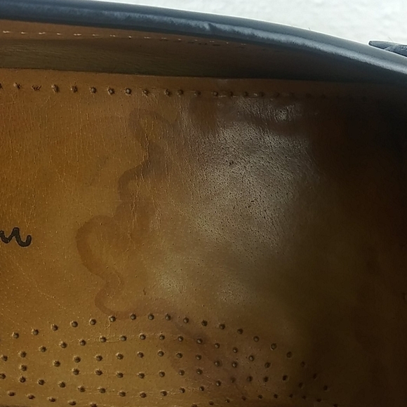 Cole Hann Black Genuine Leather Tassel Upper Almond Toe Slip On Loafer Shoe - Picture 10 of 13